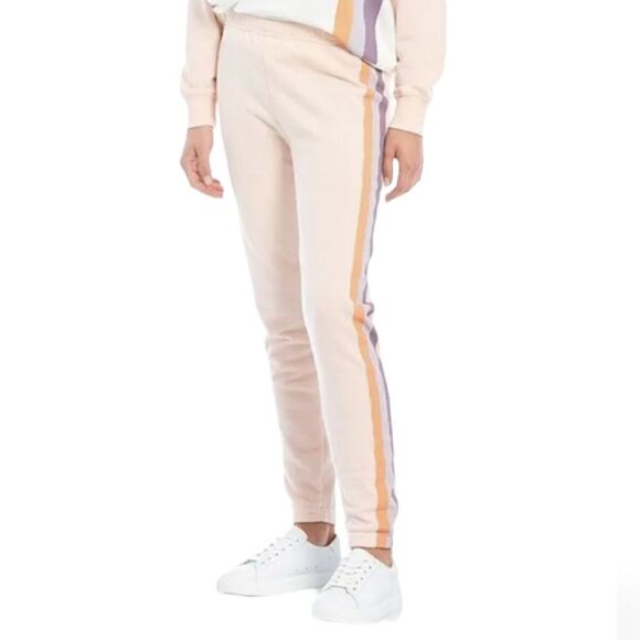 NEW Wildfox knox peach grapefruit stripe jogger sweatpants M - Picture 3 of 10